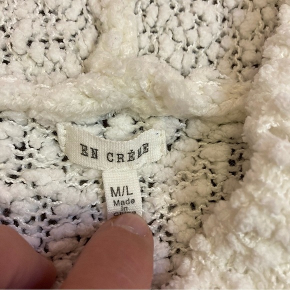 Juniors White Popcorn Sweater Hoodie - Picture 3 of 3